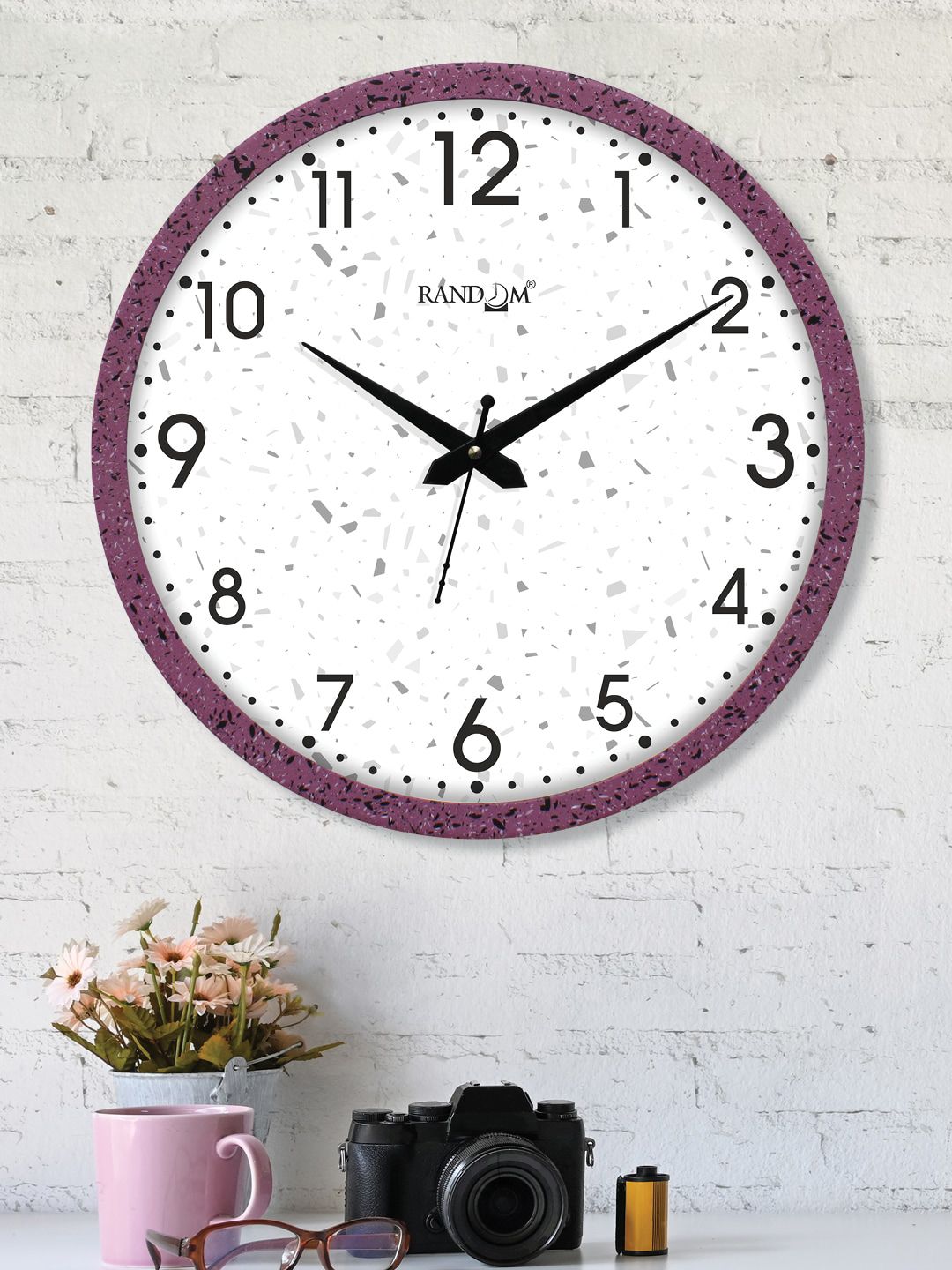 RANDOM Unisex White Clocks with Pink Frame Price in India