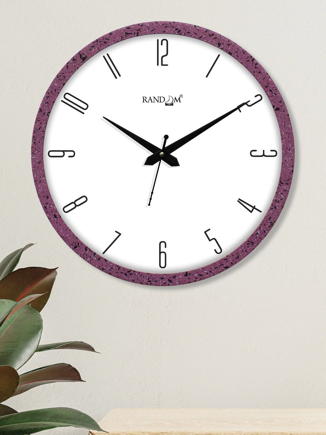 RANDOM Unisex White Abstract Plastic Wall Clock Price in India