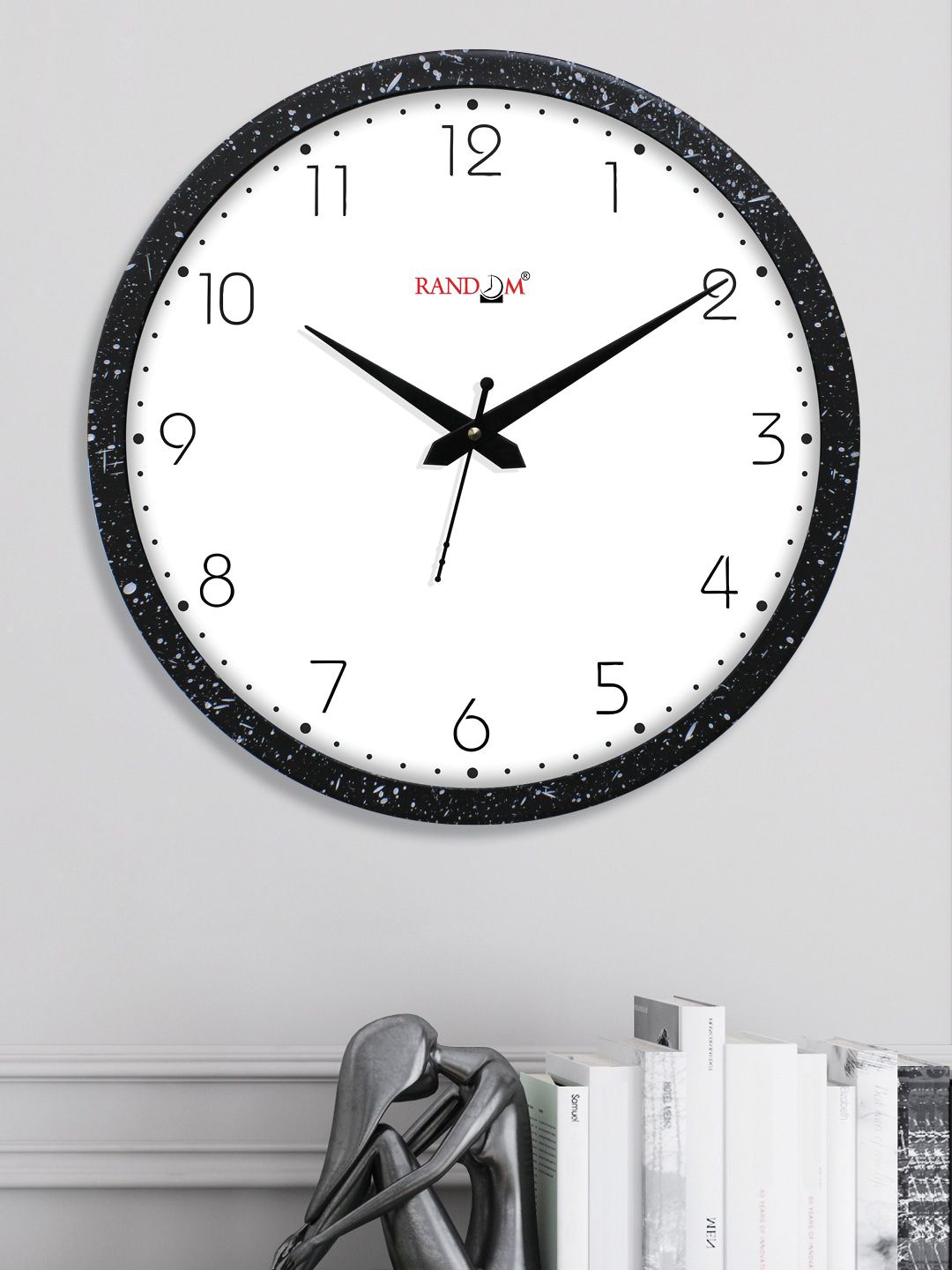 RANDOM White & Black Contemporary Wall Clock Price in India