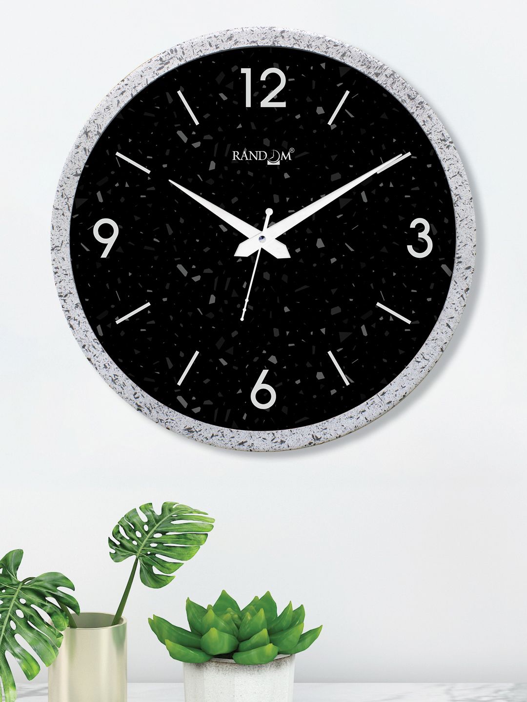 RANDOM Black & White Printed Contemporary Wall Clock Price in India