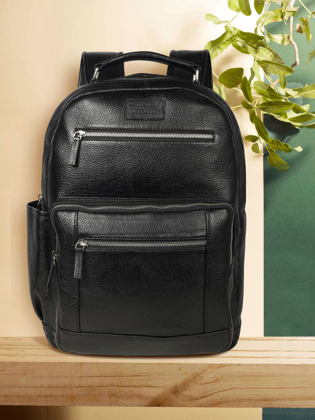 Teakwood Leathers Unisex Black Backpack Price in India