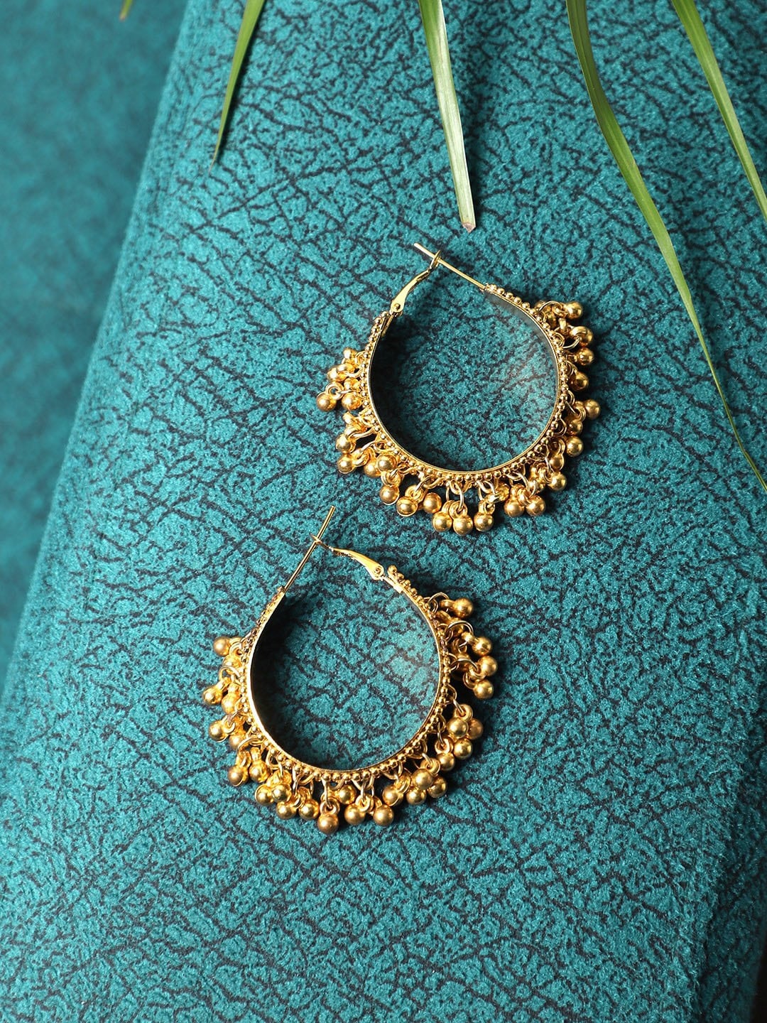 CARDINAL Silver-Toned Contemporary Hoop Earrings Price in India