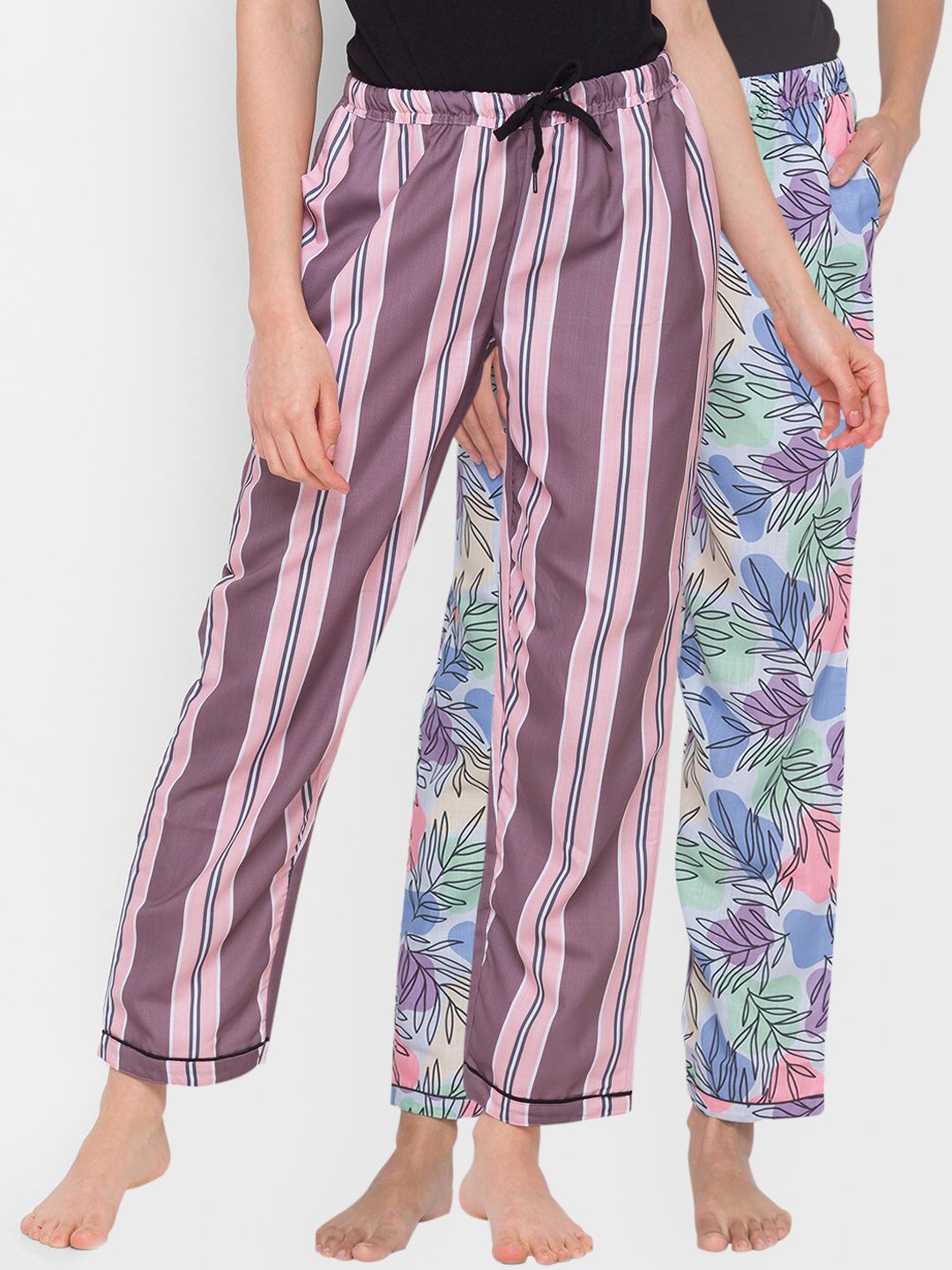 FashionRack Women Pack of 2 Printed Lounge Pants Price in India