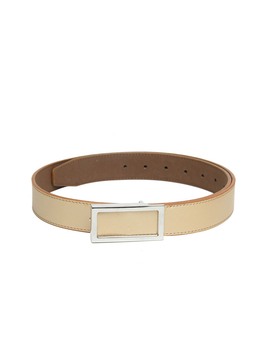 Calvadoss Women Beige Textured PU Belt Price in India