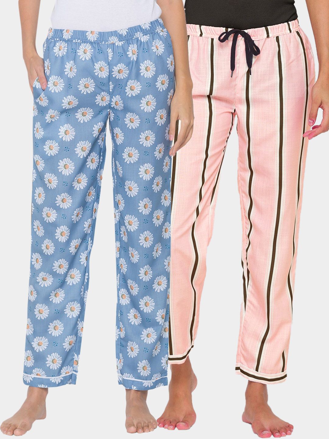 FashionRack Women Pack of 2 Printed Lounge Pants Price in India