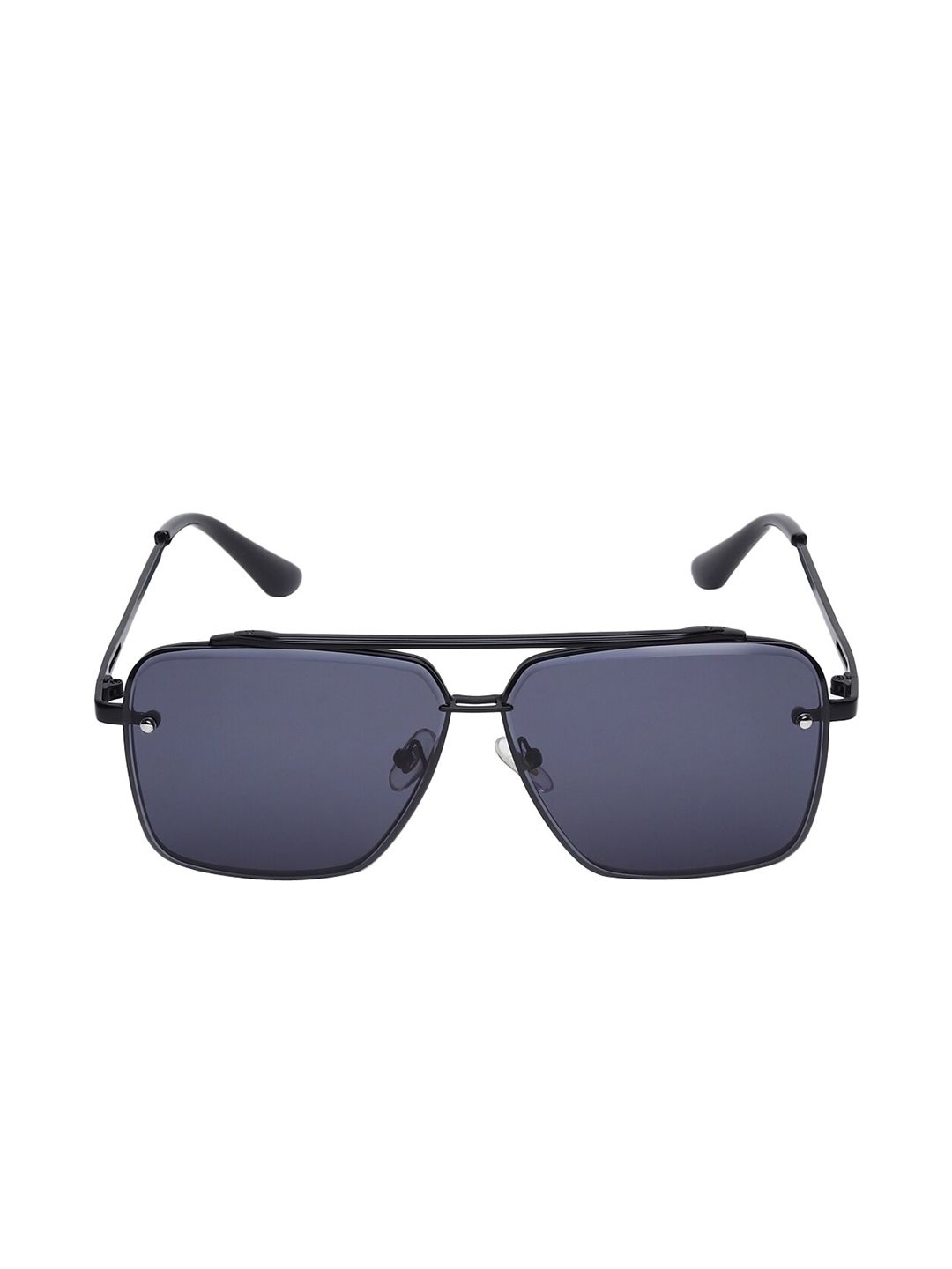 CRIBA Unisex Black Lens & Black Browline Sunglasses with UV Protected Lens Price in India