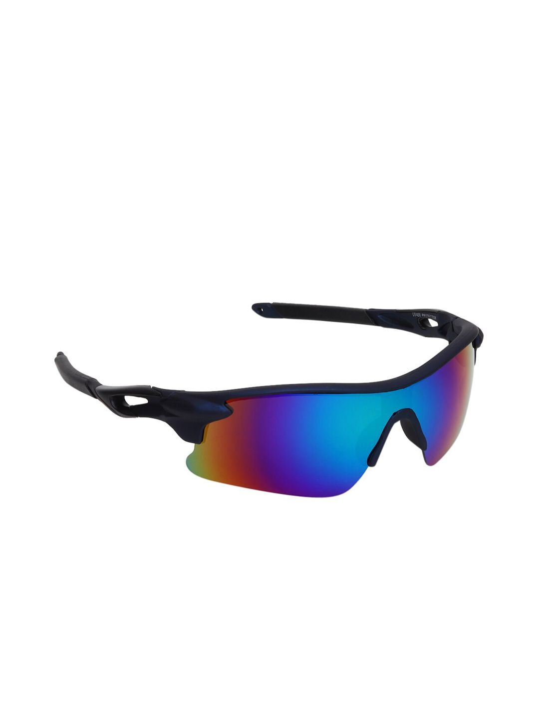 ALIGATORR Unisex Blue Lens & Black Wayfarer Sunglasses with UV Protected Lens