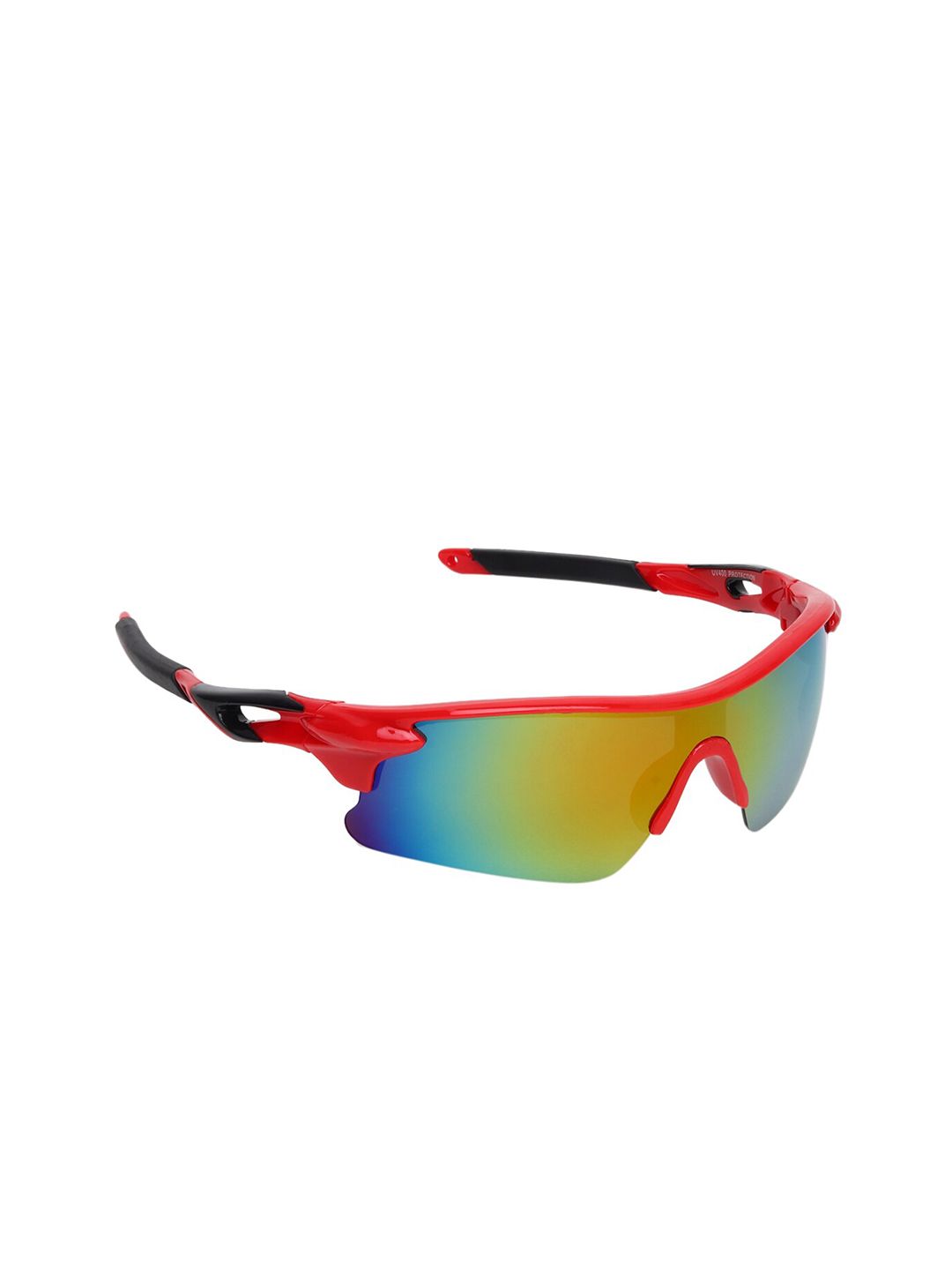 ALIGATORR Unisex Blue Lens & Red Wayfarer Sunglasses with UV Protected Lens