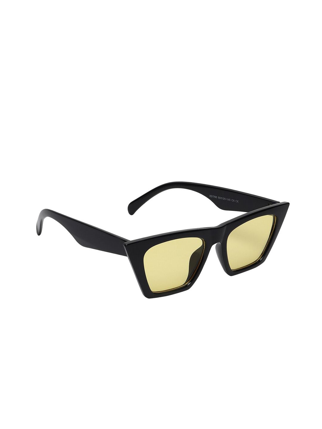 ALIGATORR Unisex Yellow Lens & Black Wayfarer Sunglasses with UV Protected Lens