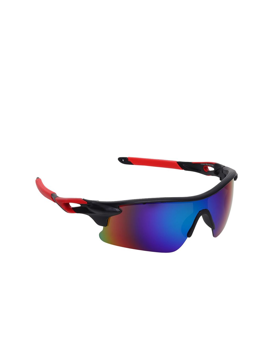 ALIGATORR Blue Lens & Red Wayfarer Sunglasses with UV Protected Lens AGR_SPRT_RED-BLUE Price in India