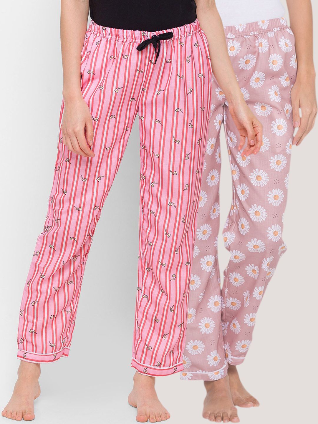 FashionRack Women Pack of 2 Printed Lounge Pants Price in India