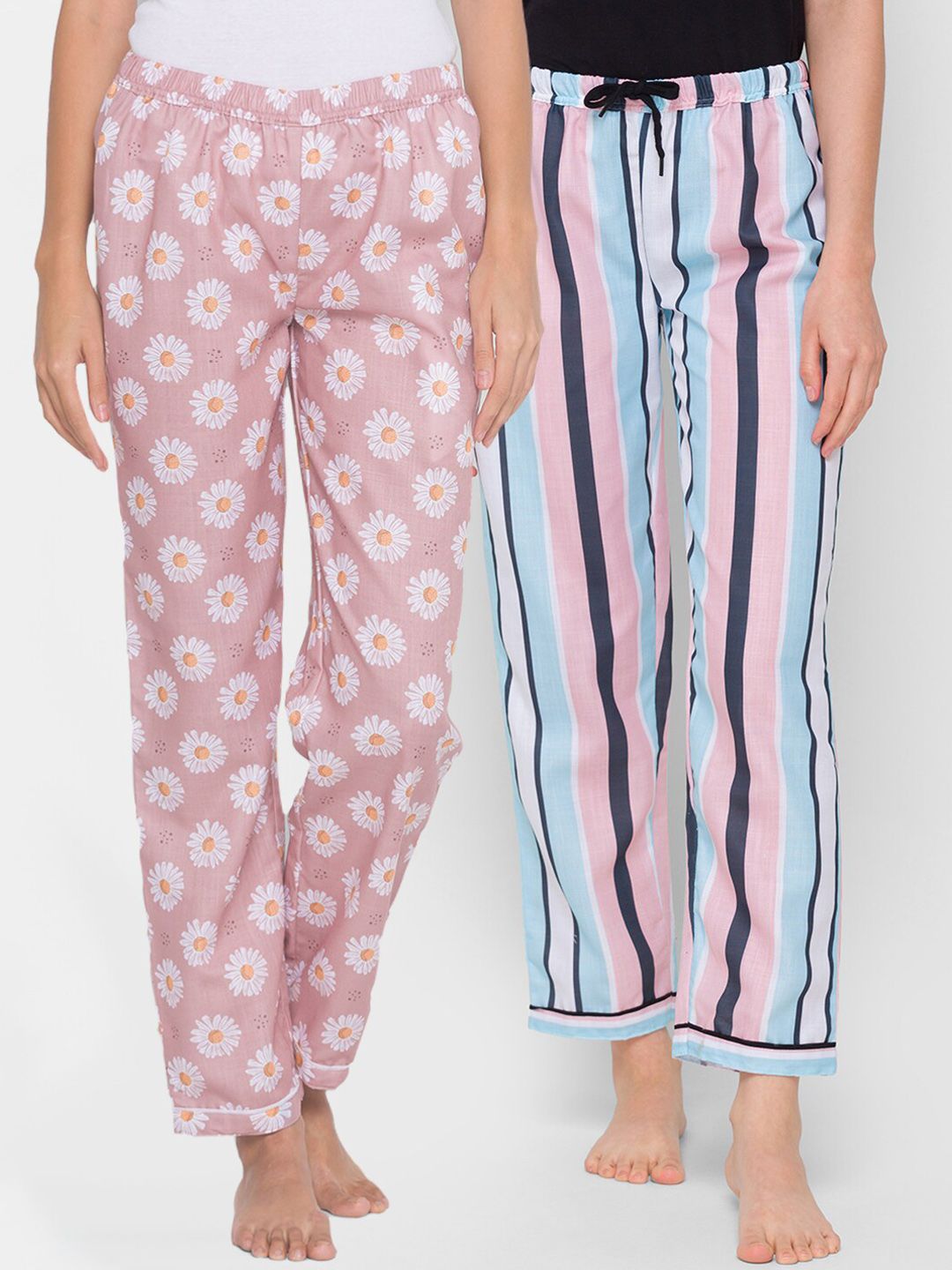 FashionRack Women Pack of 2 Printed Lounge Pants Price in India