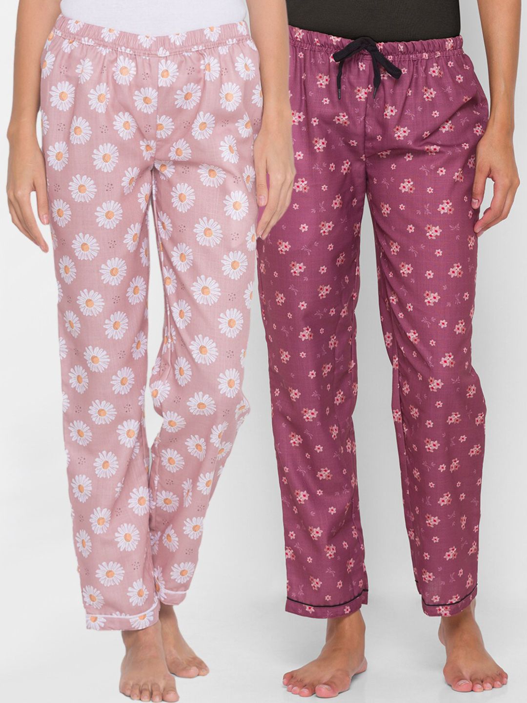 FashionRack Women Pack of 2 Printed Lounge Pants Price in India