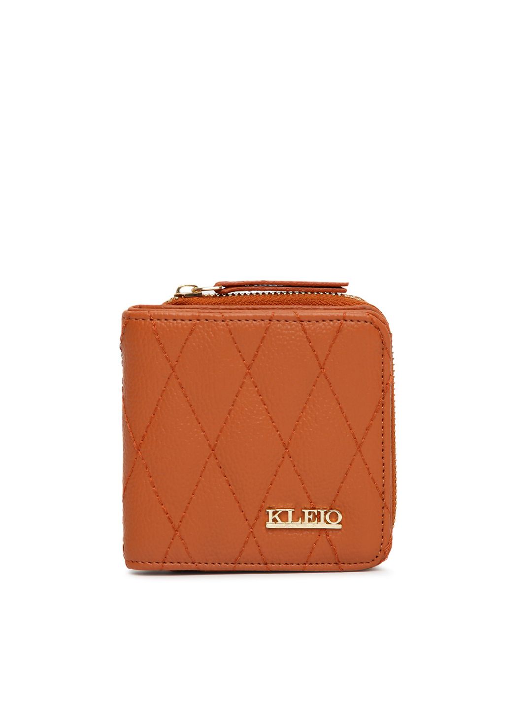 KLEIO Women Brown Quilted PU Two Fold Wallet Price in India