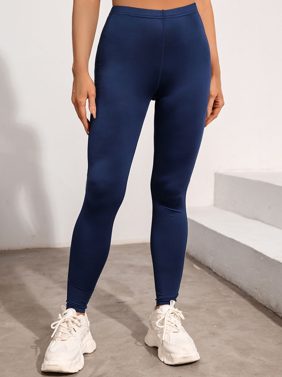 URBANIC Women Navy Blue Gym Leggings Price in India