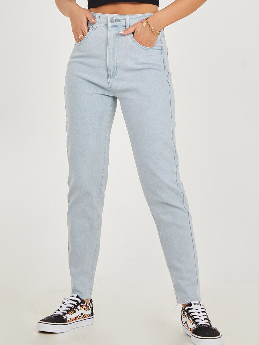 Styli Women Blue High-Rise Jeans Price in India