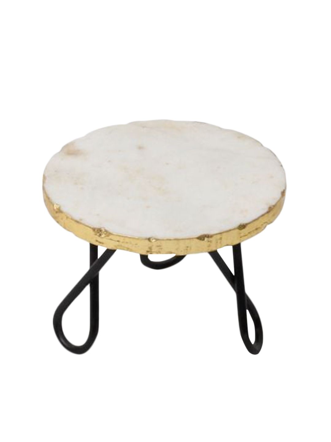 Casa Decor White Gold Foiled Marble Cake Stand Price in India