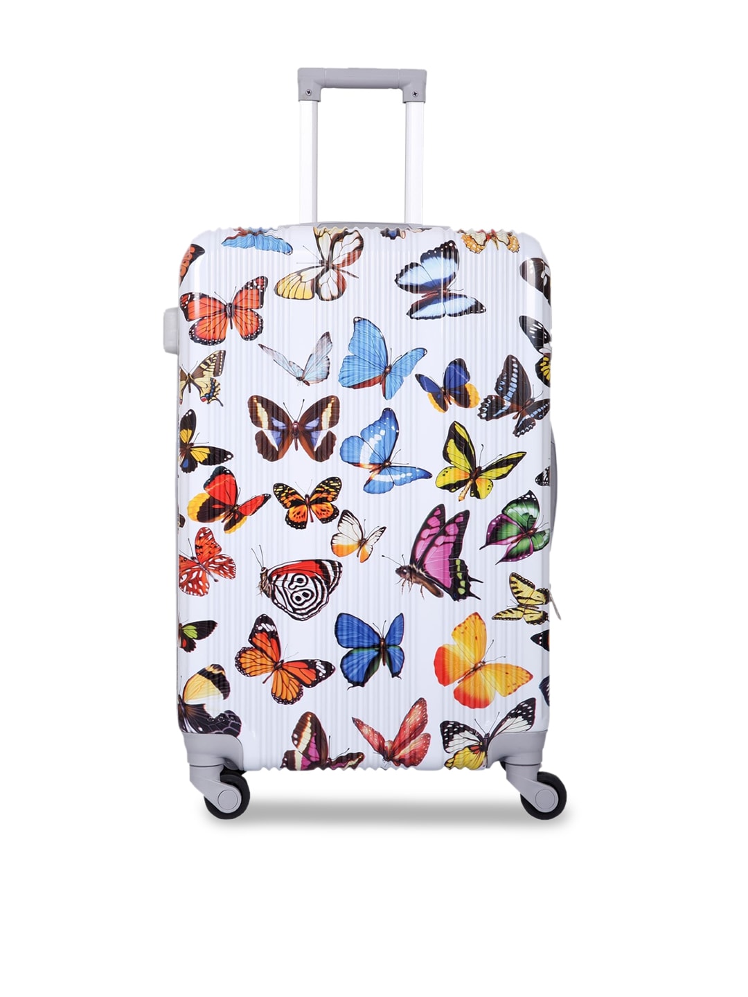 Polo Class White Printed Medium Trolley Bag Price in India
