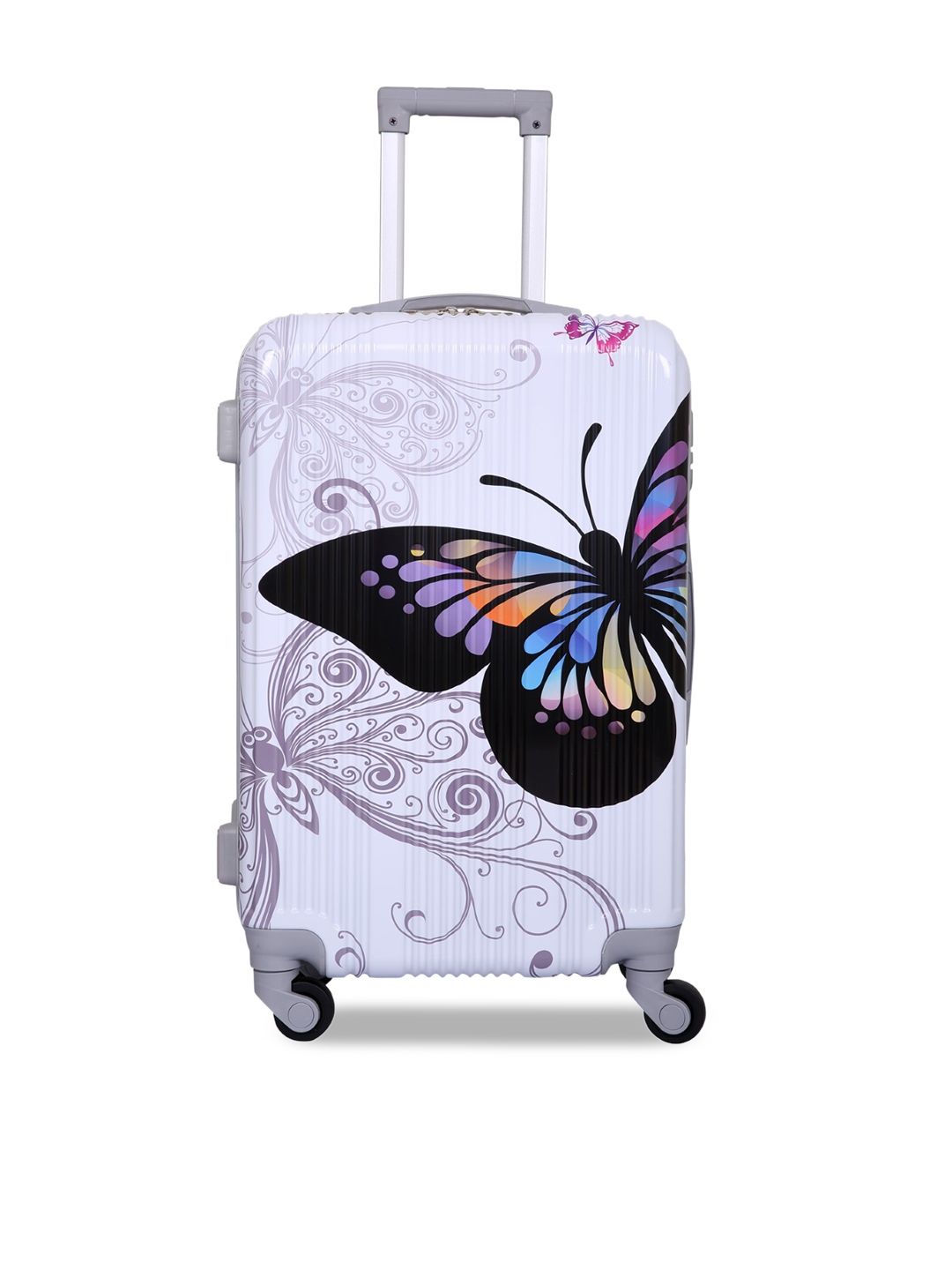 Polo Class White Butterfly Printed Trolley Bag Price in India