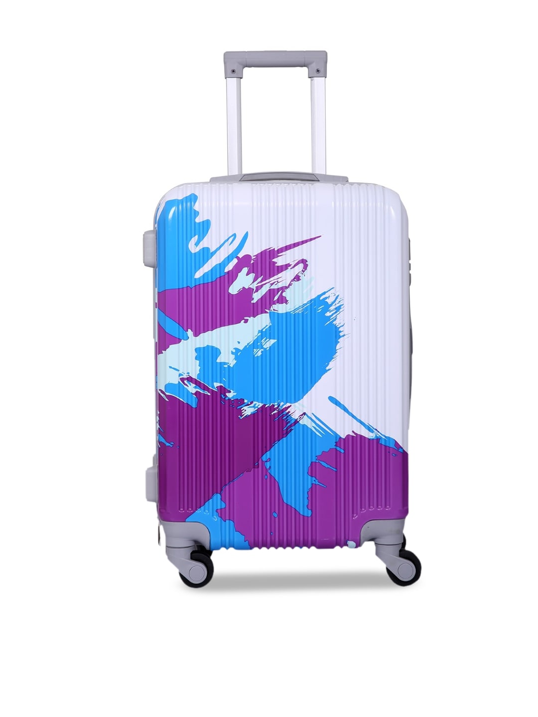 Polo Class Purple Printed Hard Sided Trolley Bag Price in India