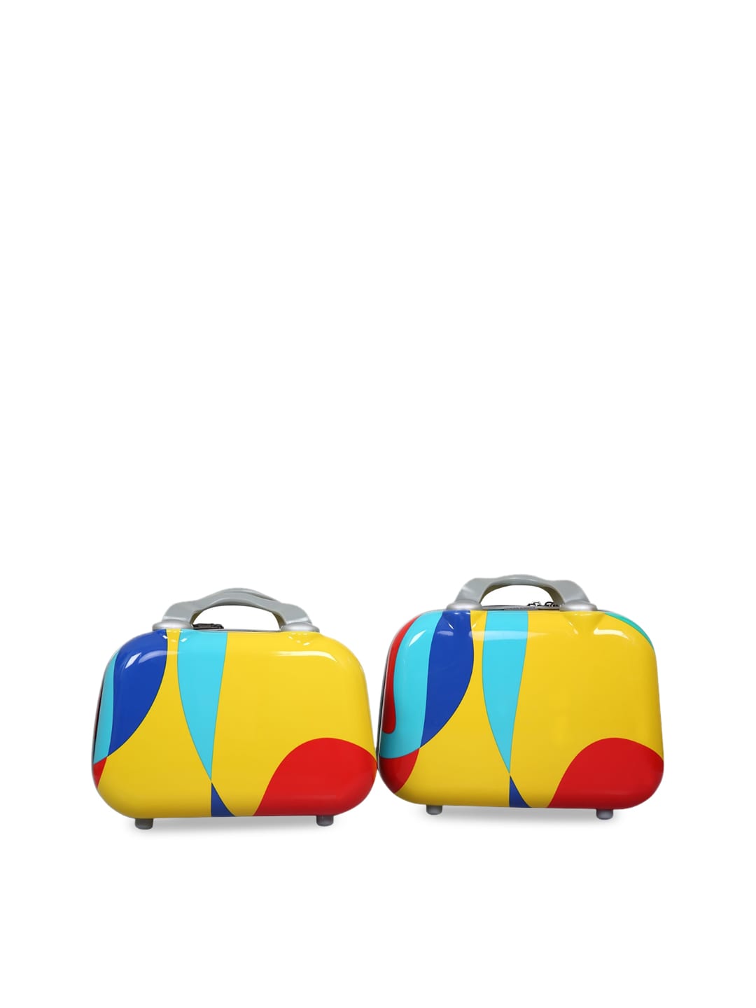 Polo Class Set Of 2 Yellow & Red graphic  Printed Vanity Trolley Bag Price in India