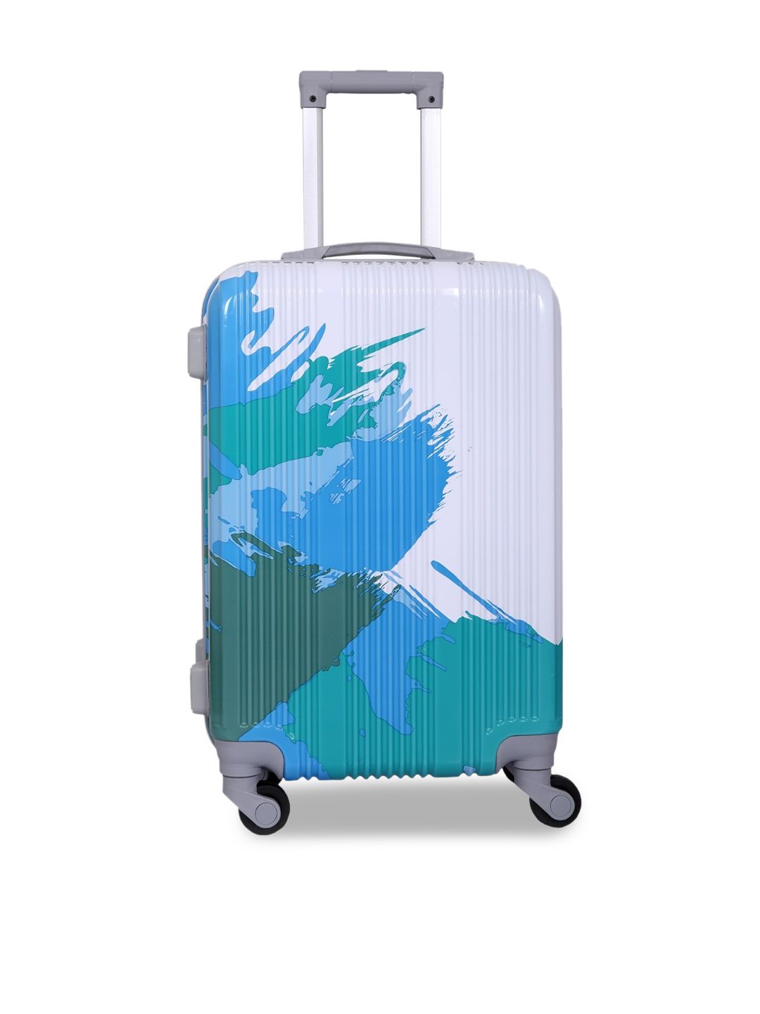 Polo Class Blue & Green Abstract Printed Trolley Bag Price in India