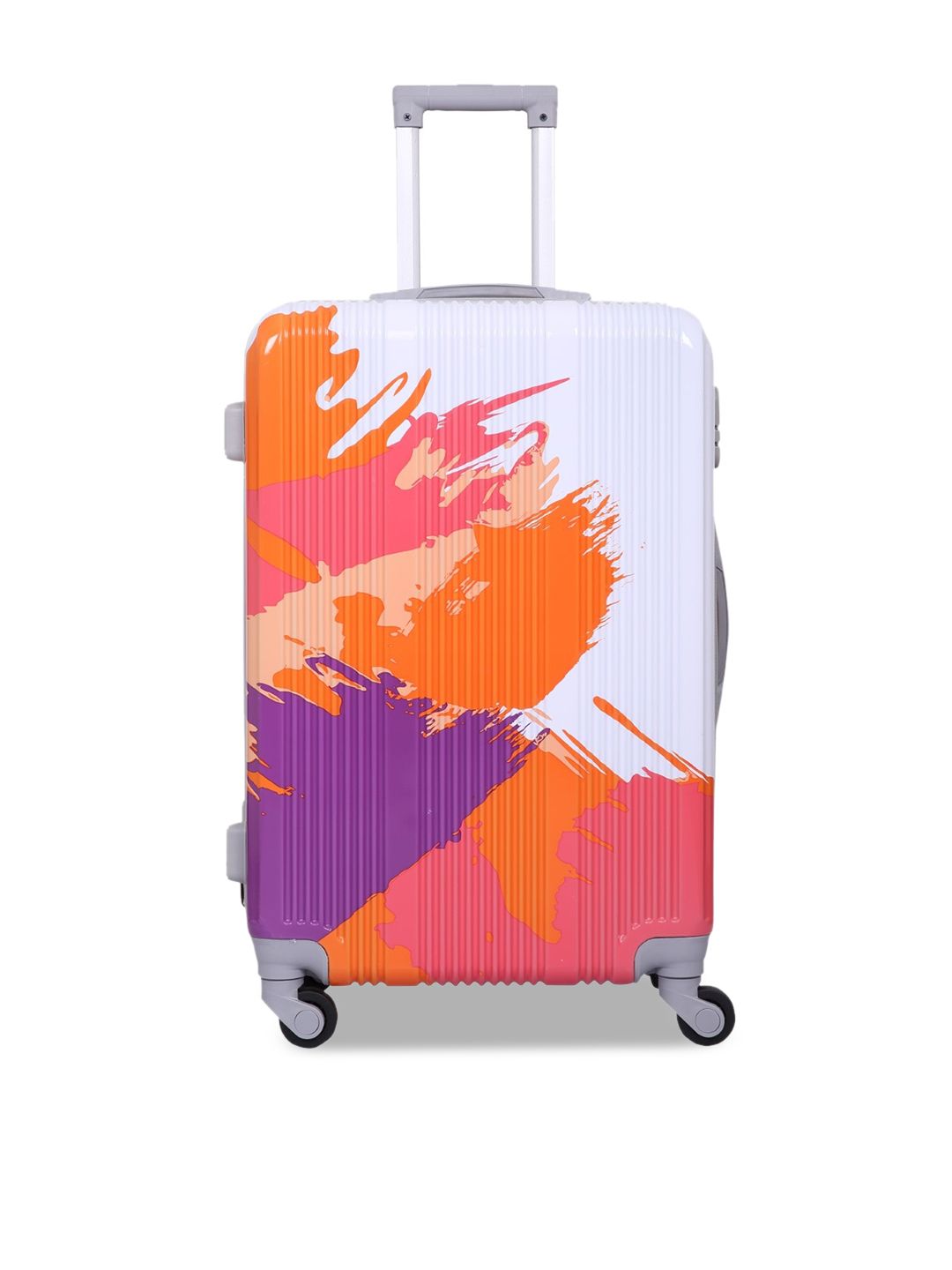 Polo Class Orange & White Printed 28 Inch Trolley Bag Price in India