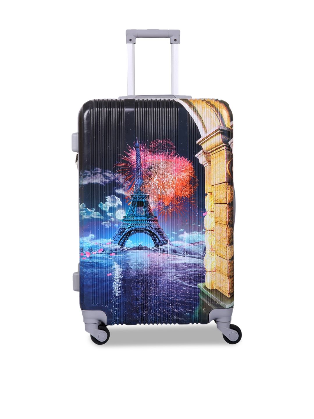 Polo Class Adults-Unisex Black Printed 28 Inch Polycarbonate Trolley Bag Price in India