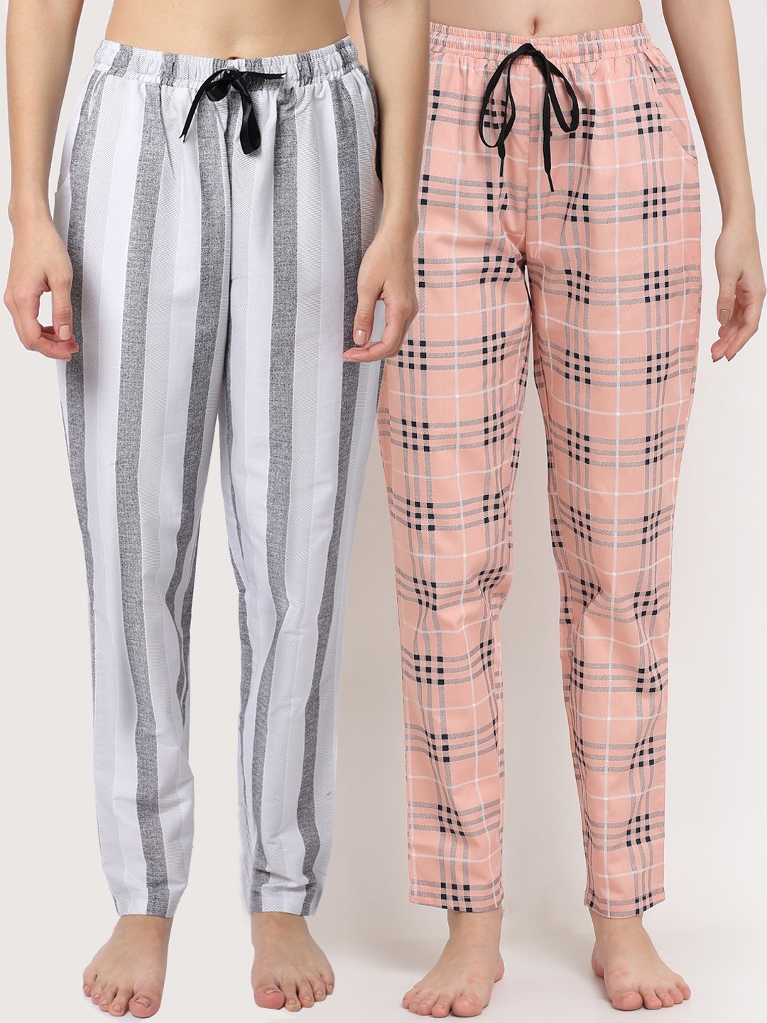 Claura Women Pack Of 2 Printed Cotton Lounge Pants Price in India
