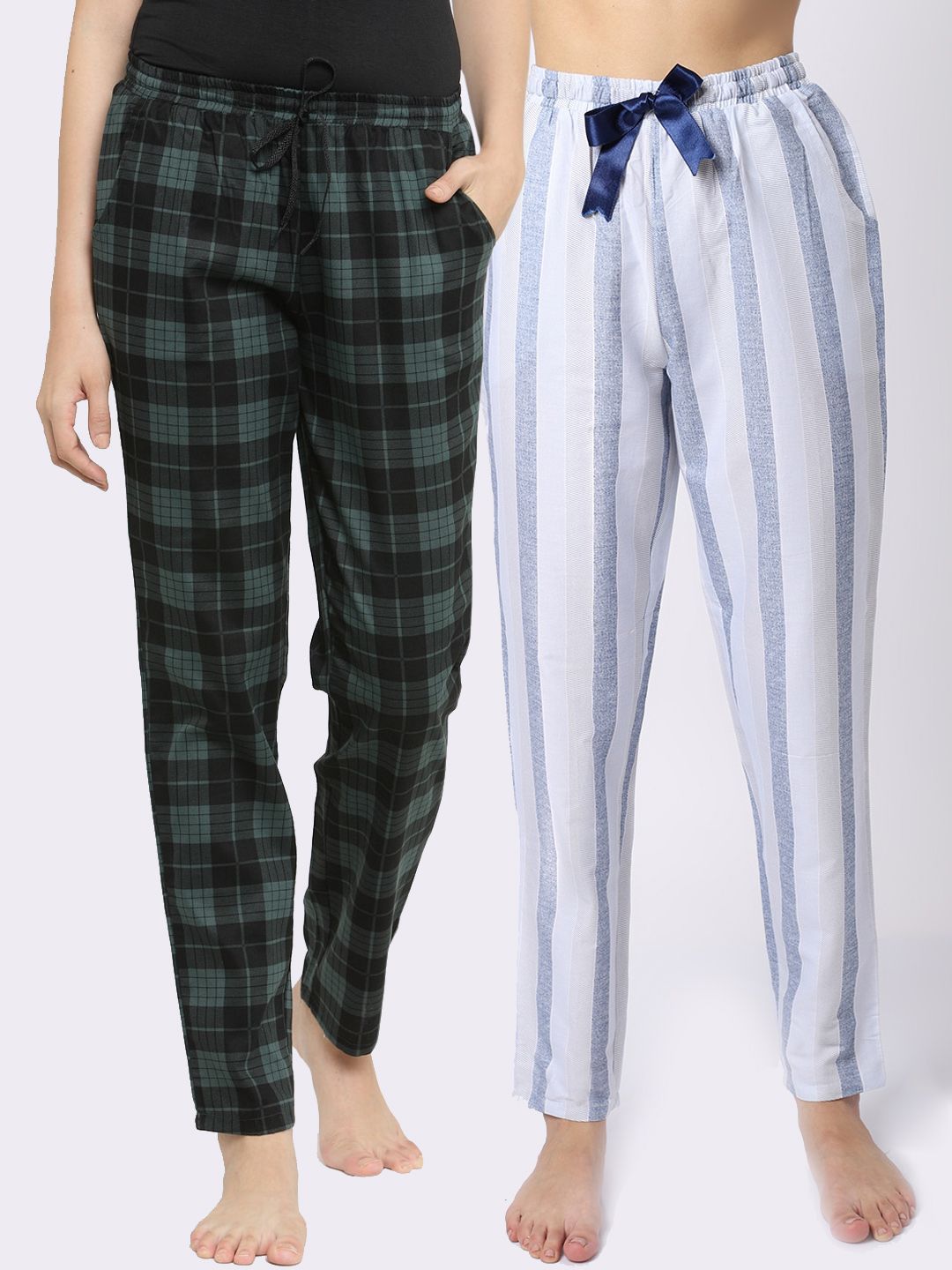 Claura Women Pack of 2  Pure Cotton Lounge Pants Price in India