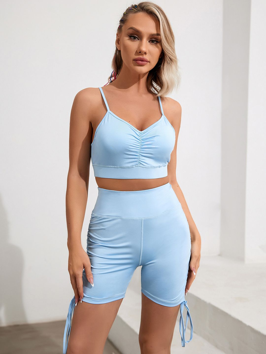URBANIC Women Blue Lace Up Gym Suit Price in India