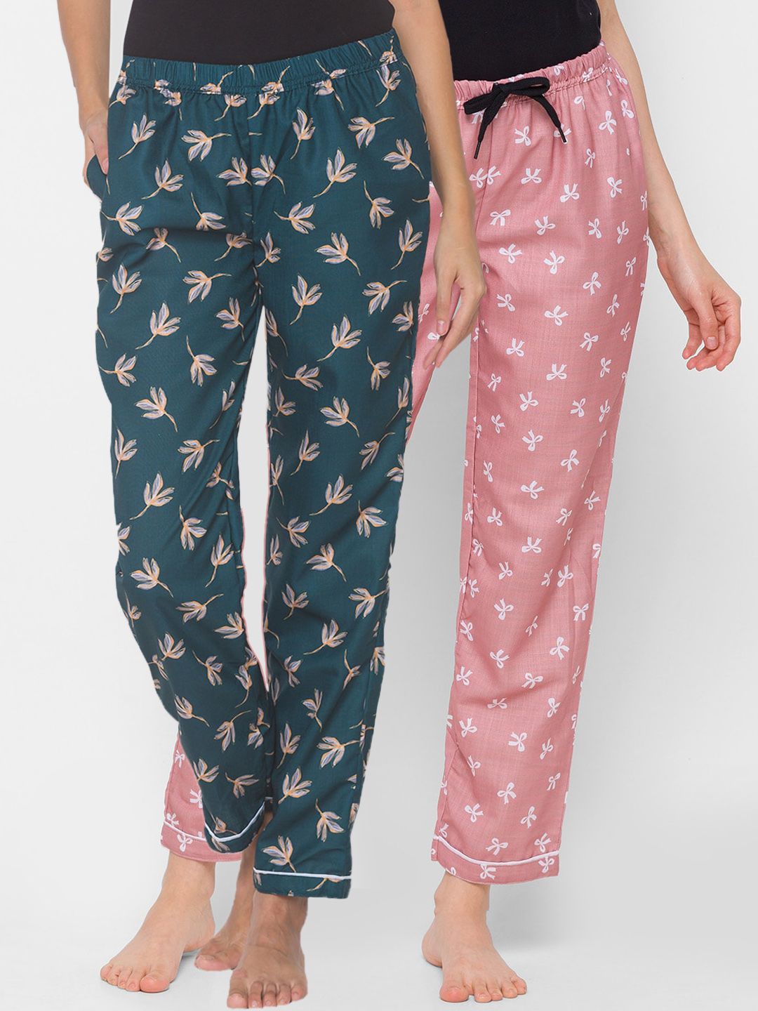 FashionRack Women Pack of 2 Printed Lounge Pants Price in India