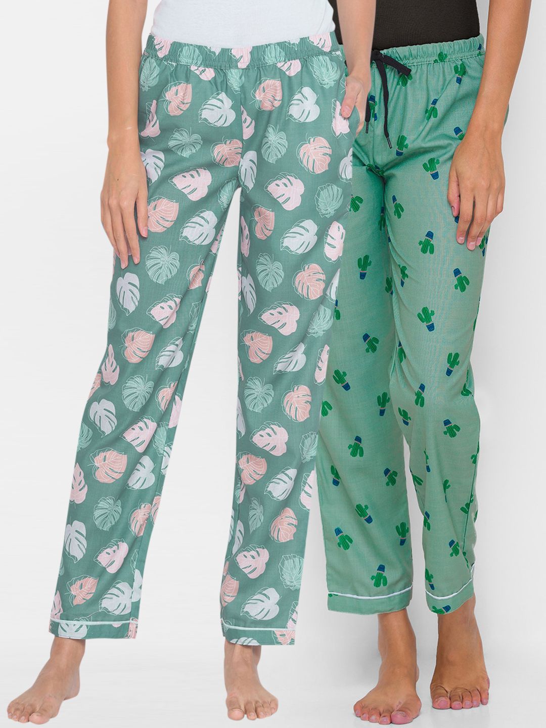 FashionRack Women Pack of 2 Printed Lounge Pants Price in India