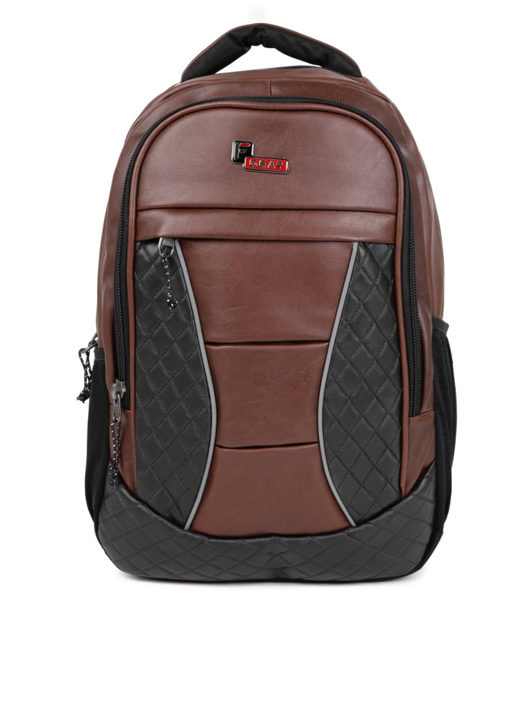 F Gear Unisex Brown & Black Colourblocked Backpack Price in India