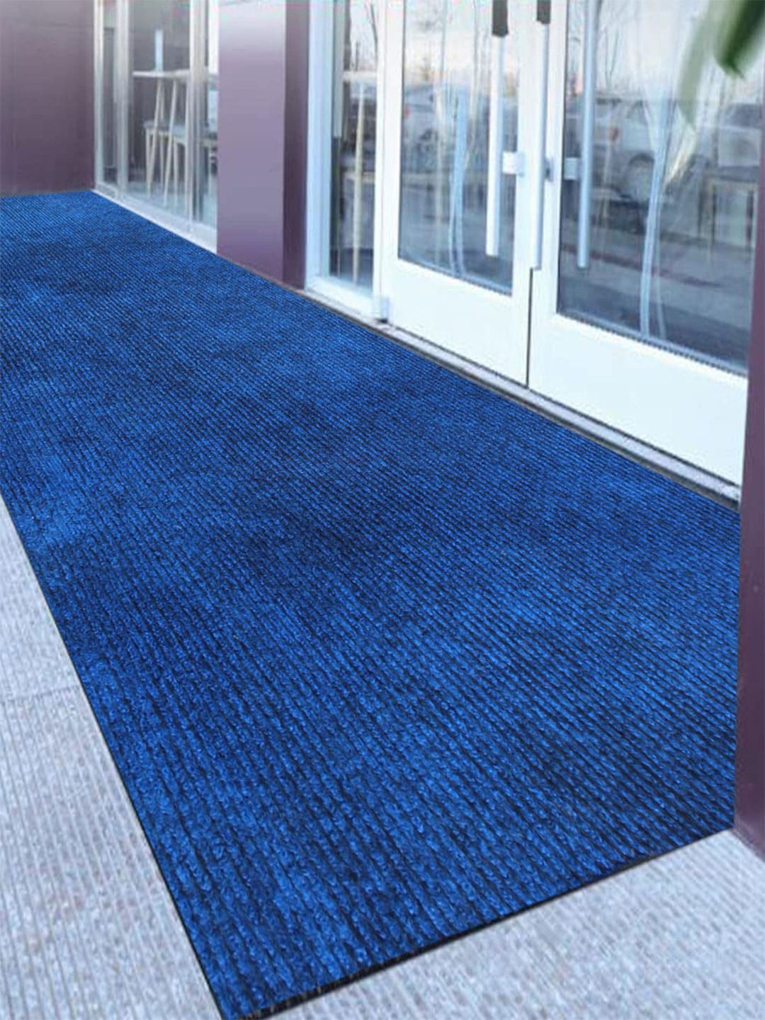 LUXEHOME INTERNATIONAL Blue Solid Anti Skid Floor Runner Price in India