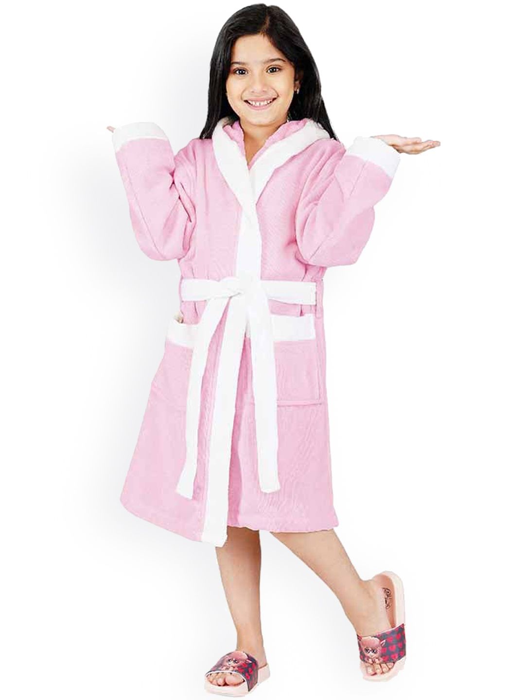 RANGOLI Kids Solid Pure Cotton Bath Robe