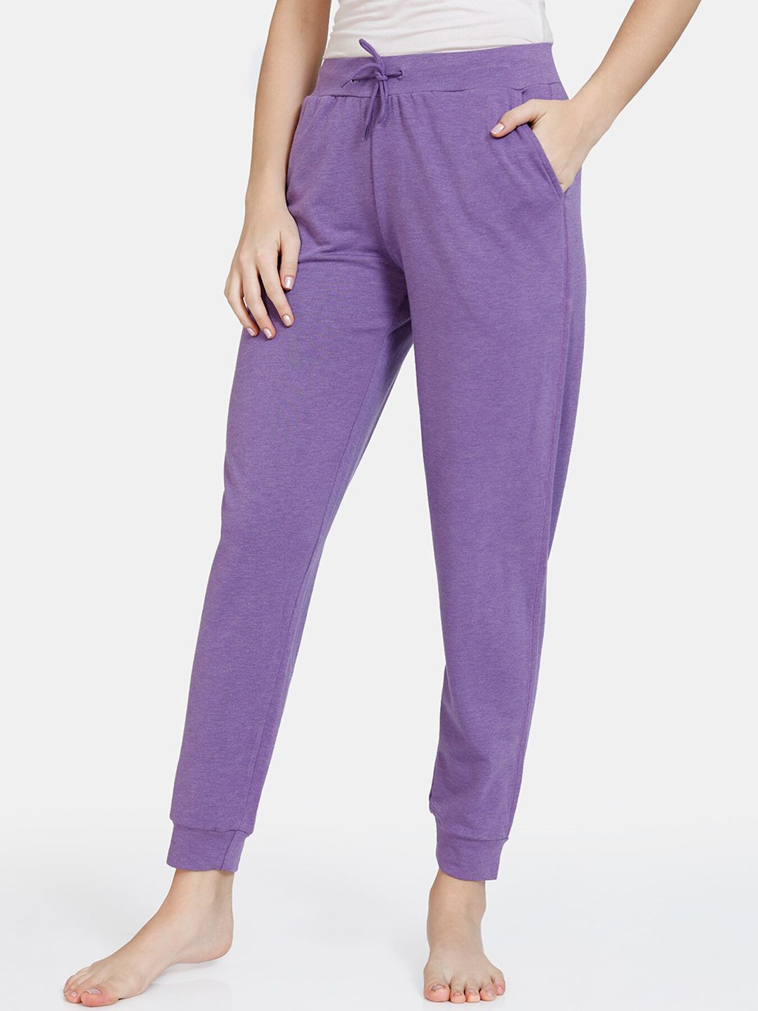 Zivame Women Purple Solid Lounge Joggers Price in India