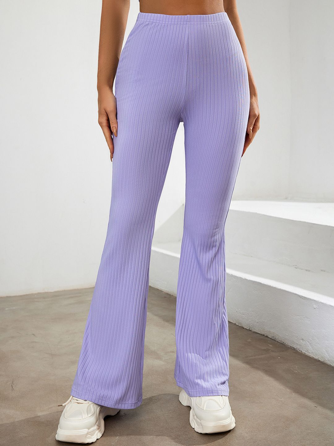 URBANIC Women Purple Solid Gym Pants Price in India