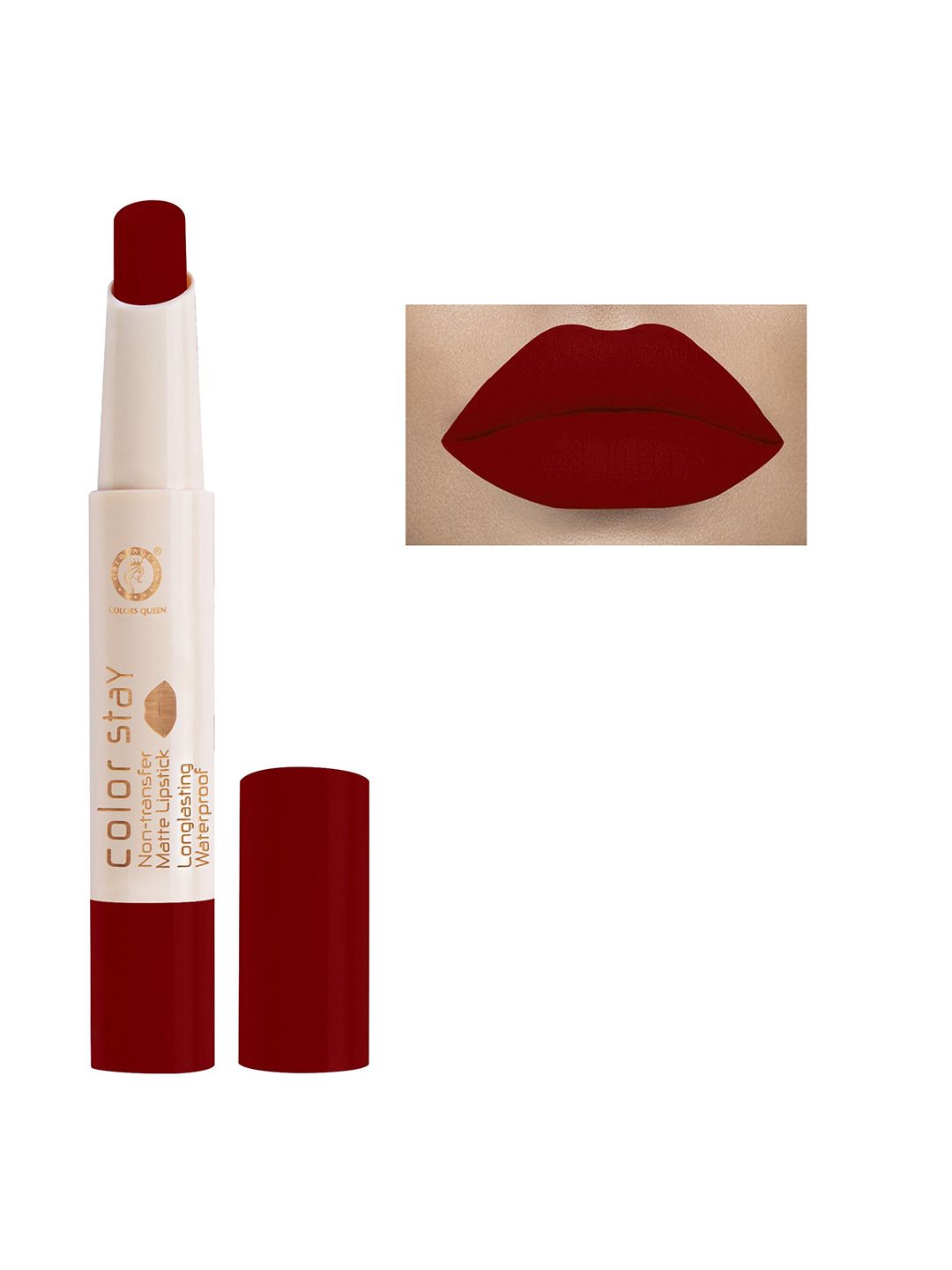 Colors Queen Stay Non Transfer Matte Lipstick Hot Red 4GM Price in India