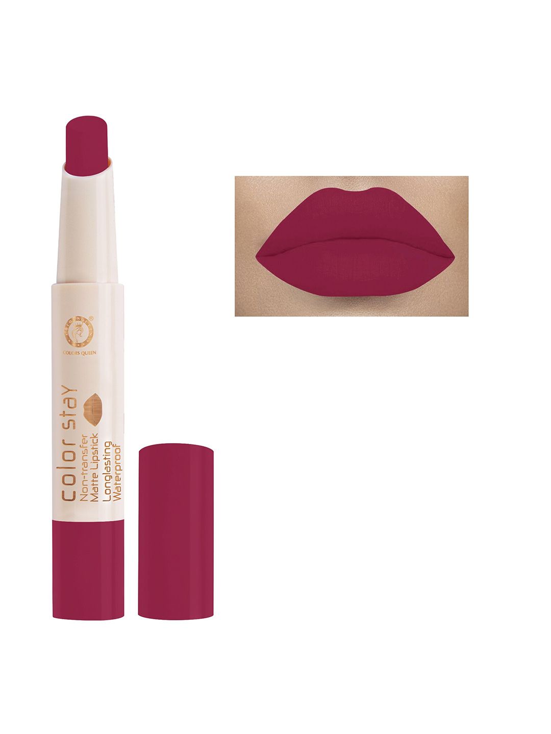 Colors Queen Colors Stay Non Transfer Matte Lipstick - Bright Red - 4 g Price in India