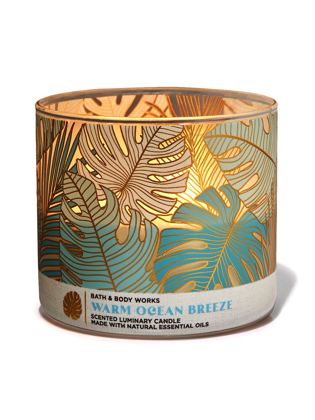 Bath & Body Works Warm Ocean Breeze 3-Wick Scented Luminary Candle - 411 g Price in India