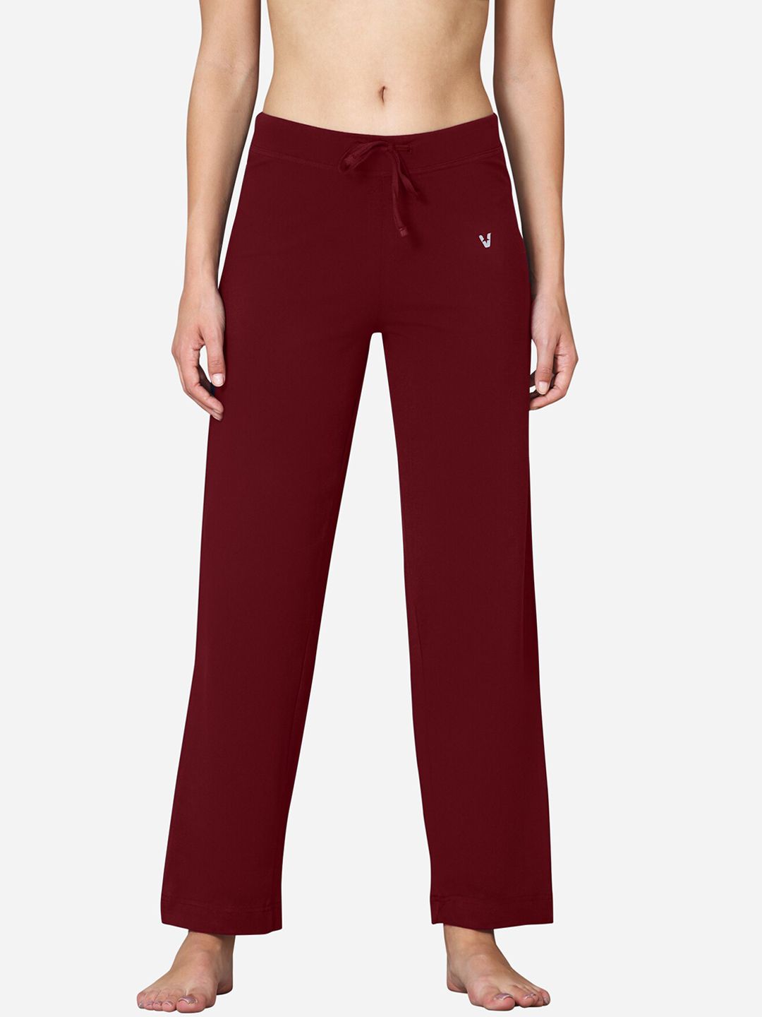 VStar Women Maroon Solid Cotton Lounge Pant Price in India