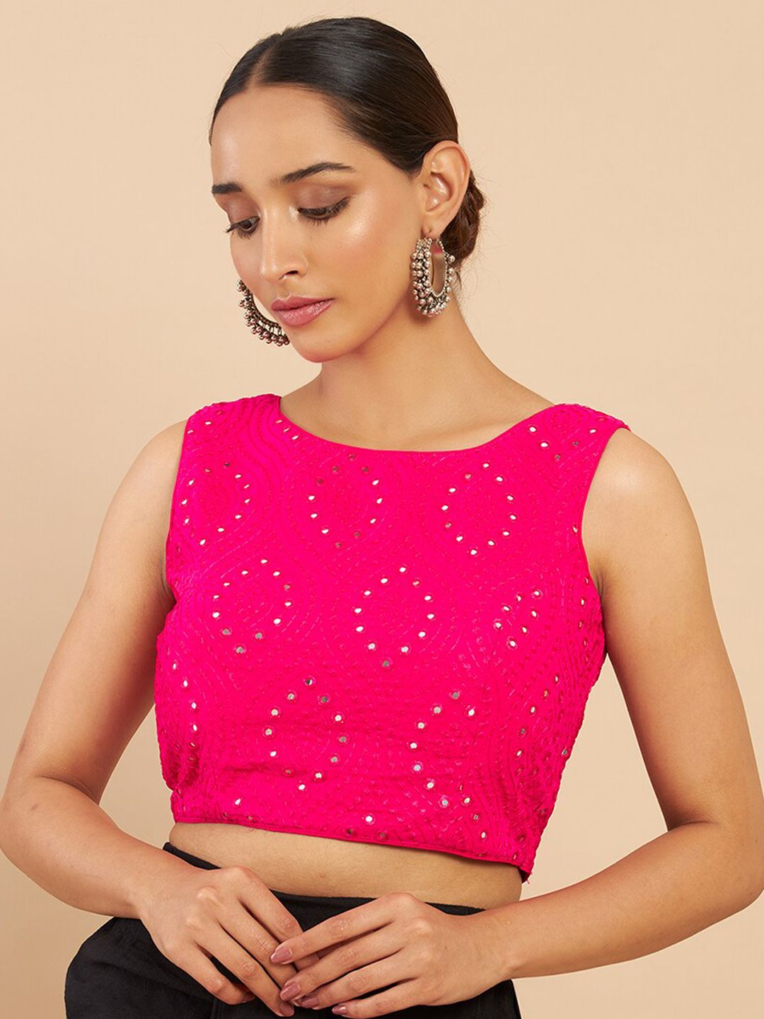 Soch Women Pink Embroidered Saree Blouse Price in India
