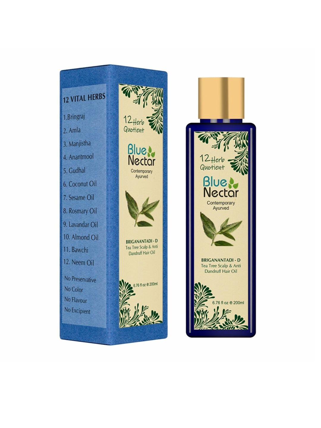 Blue Nectar Tea Tree Anti Dandruff and Healthy Scalp Oil 12 Herbs - 100 ml Price in India