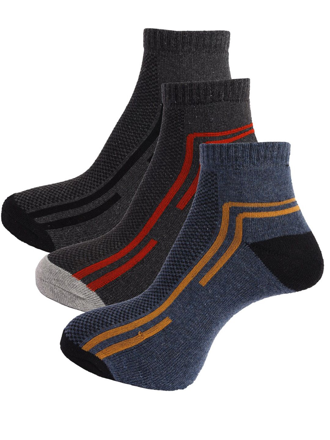 Dollar Socks Men Pack Of 3 Assorted Cotton Above Ankle Length Socks