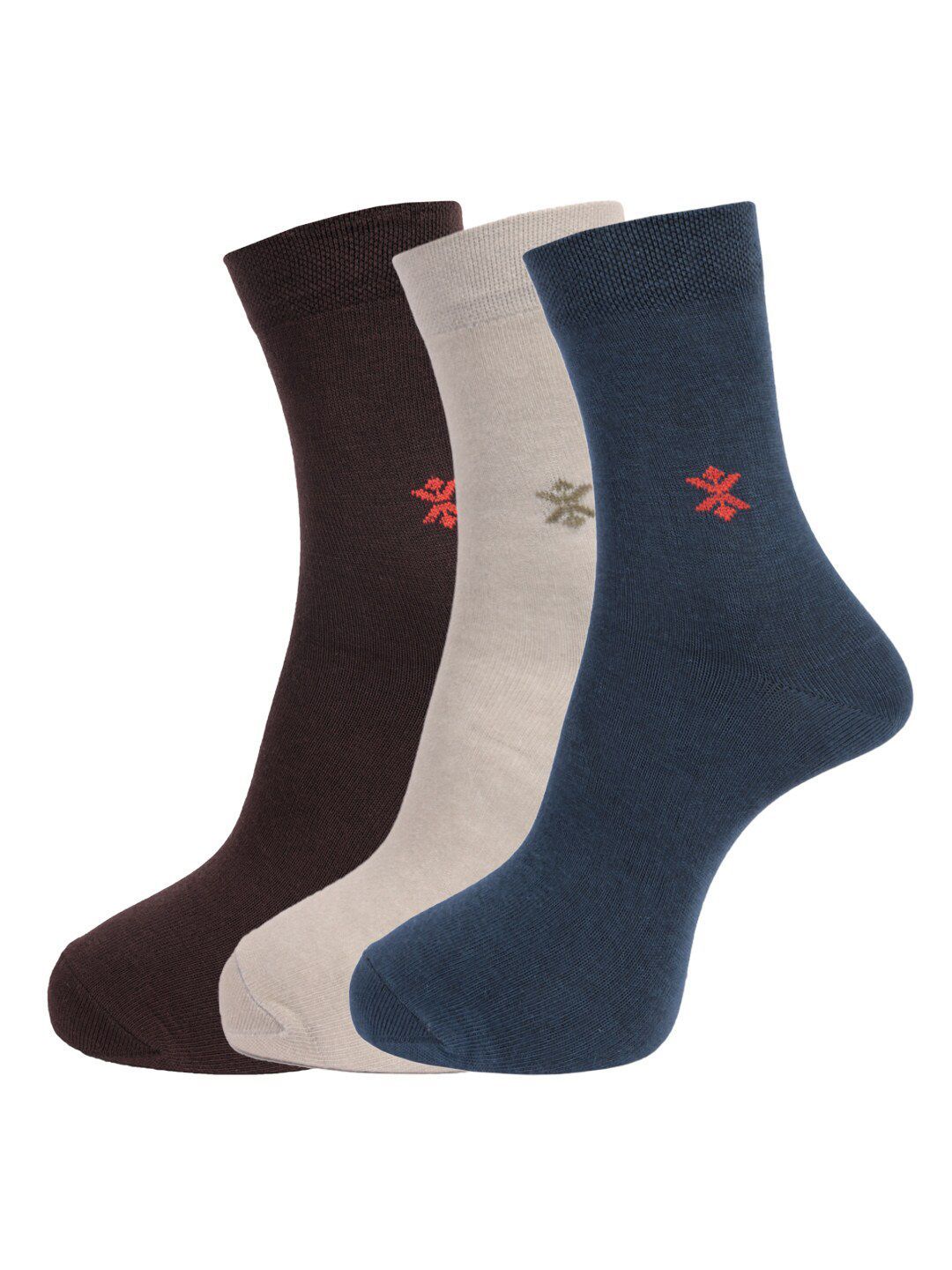 Dollar Socks Men Pack Of 3 Assorted Calf Length Cotton Socks