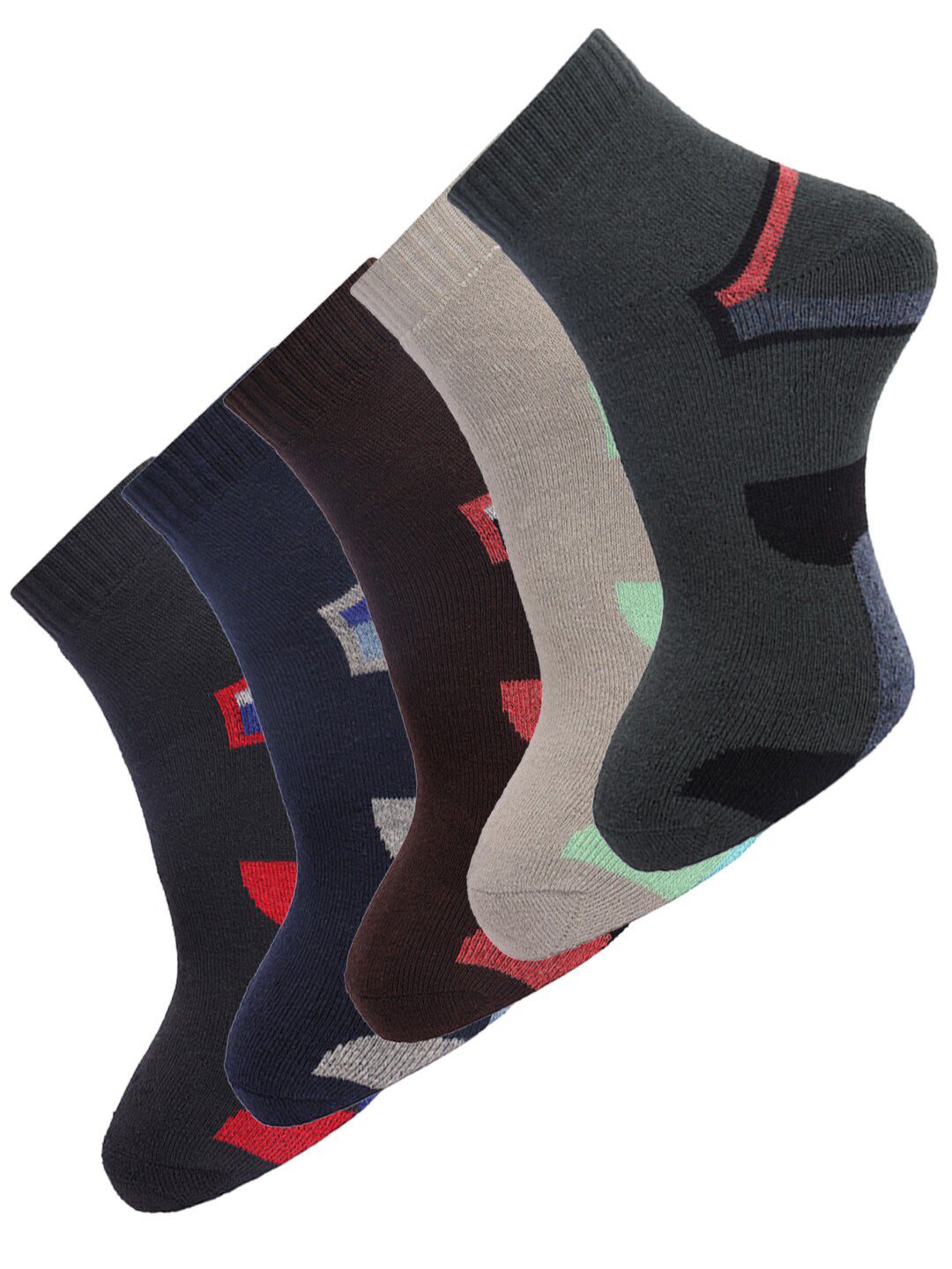 Dollar Socks Men Pack Of 5 Assorted  Ankle Length Cotton Socks