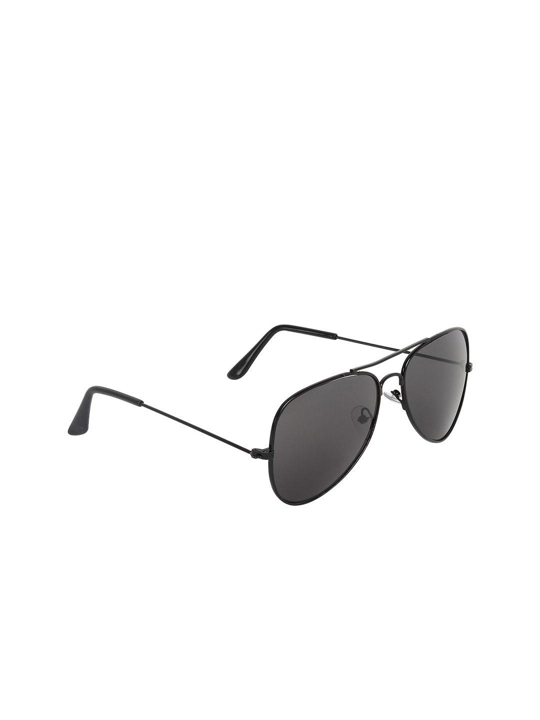 CRIBA Unisex Black Lens & Black Aviator Sunglasses with UV Protected Lens Price in India