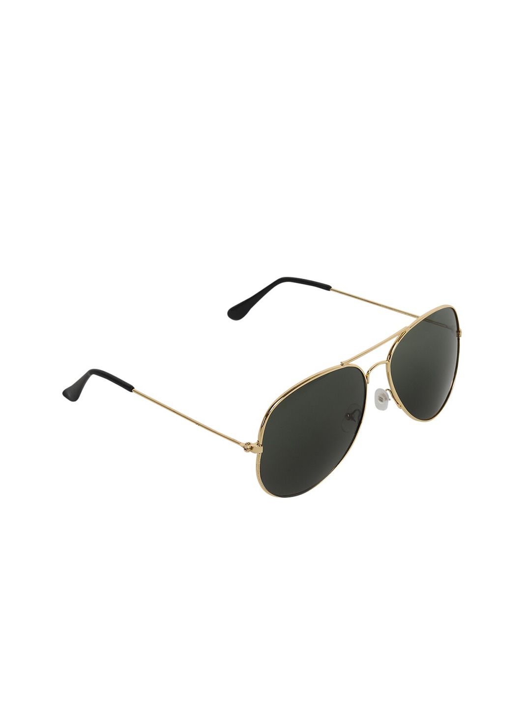 CRIBA Unisex Black Lens & Gold-Toned Aviator Sunglasses with UV Protected Lens Price in India