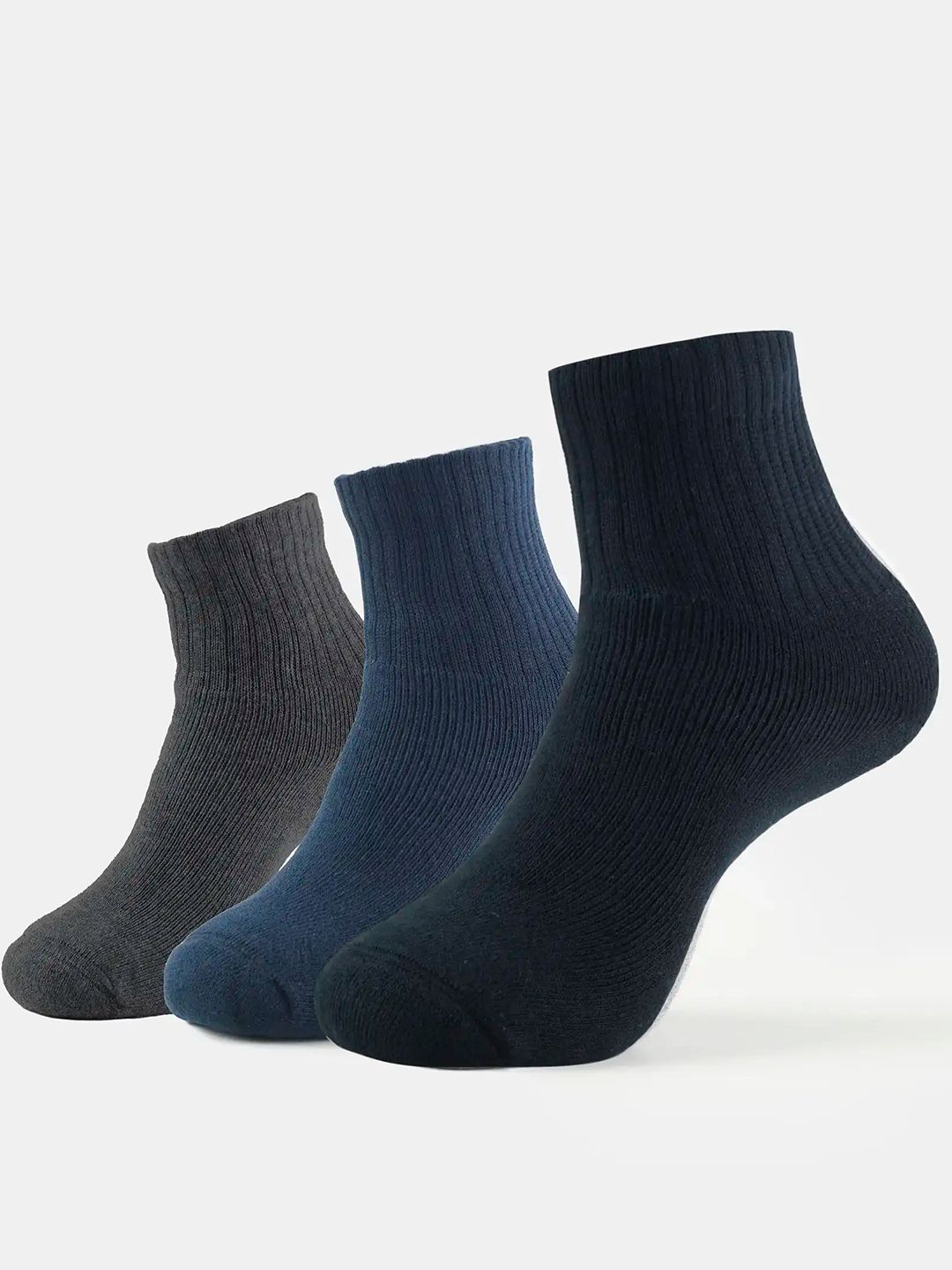 Jockey Pack of 3 Compact Cotton Terry Ankle Length Socks With StayFresh Treatment-7036